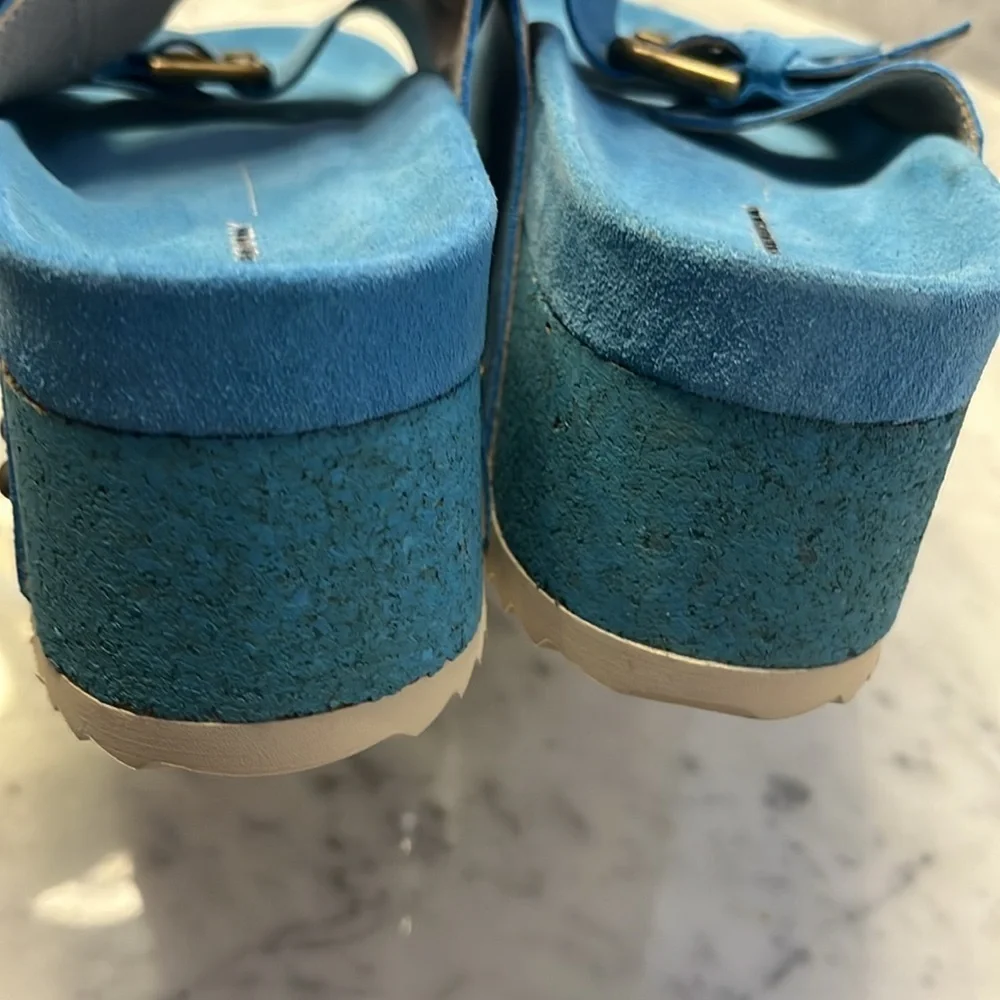 Free People x Intentionally Rule Breaker Suede Sandals Size 9 NIB - Picture 9 of 16